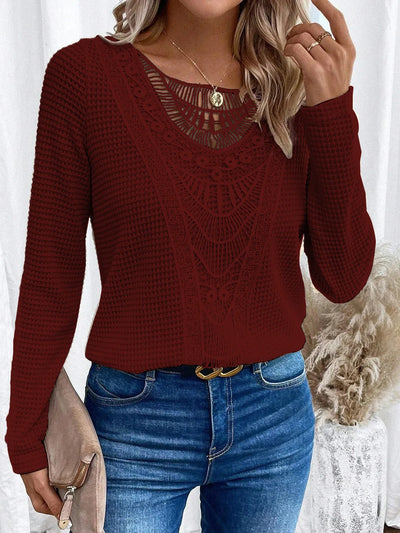 Anna™ | Elegant T-Shirt met Ronde Hals en Gedeeltelijke Uitsparingen