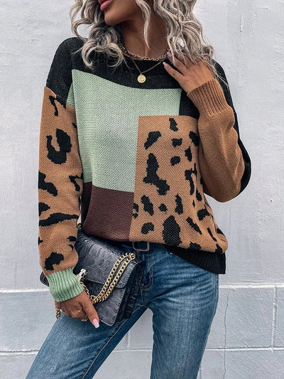 Augustine™ | Pull Patchwork Luipaard Vintage