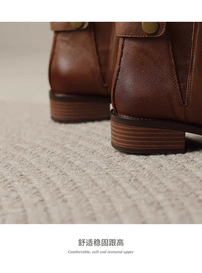 Gerlinde® | Chelsea-laarzen van zacht leer met een dikke hak