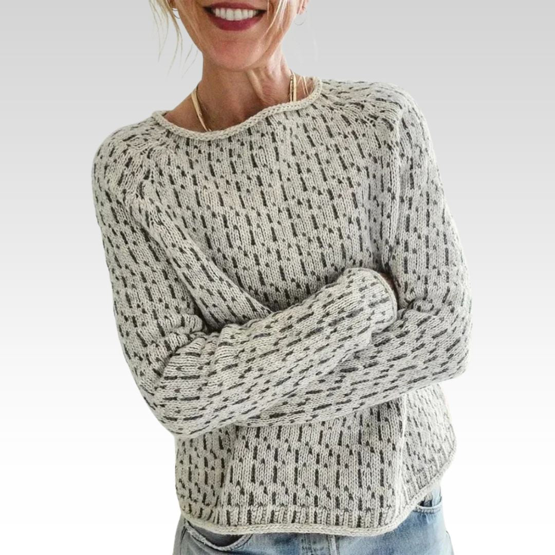 Evelin® | Elegante grijze trui met bootuitsnede