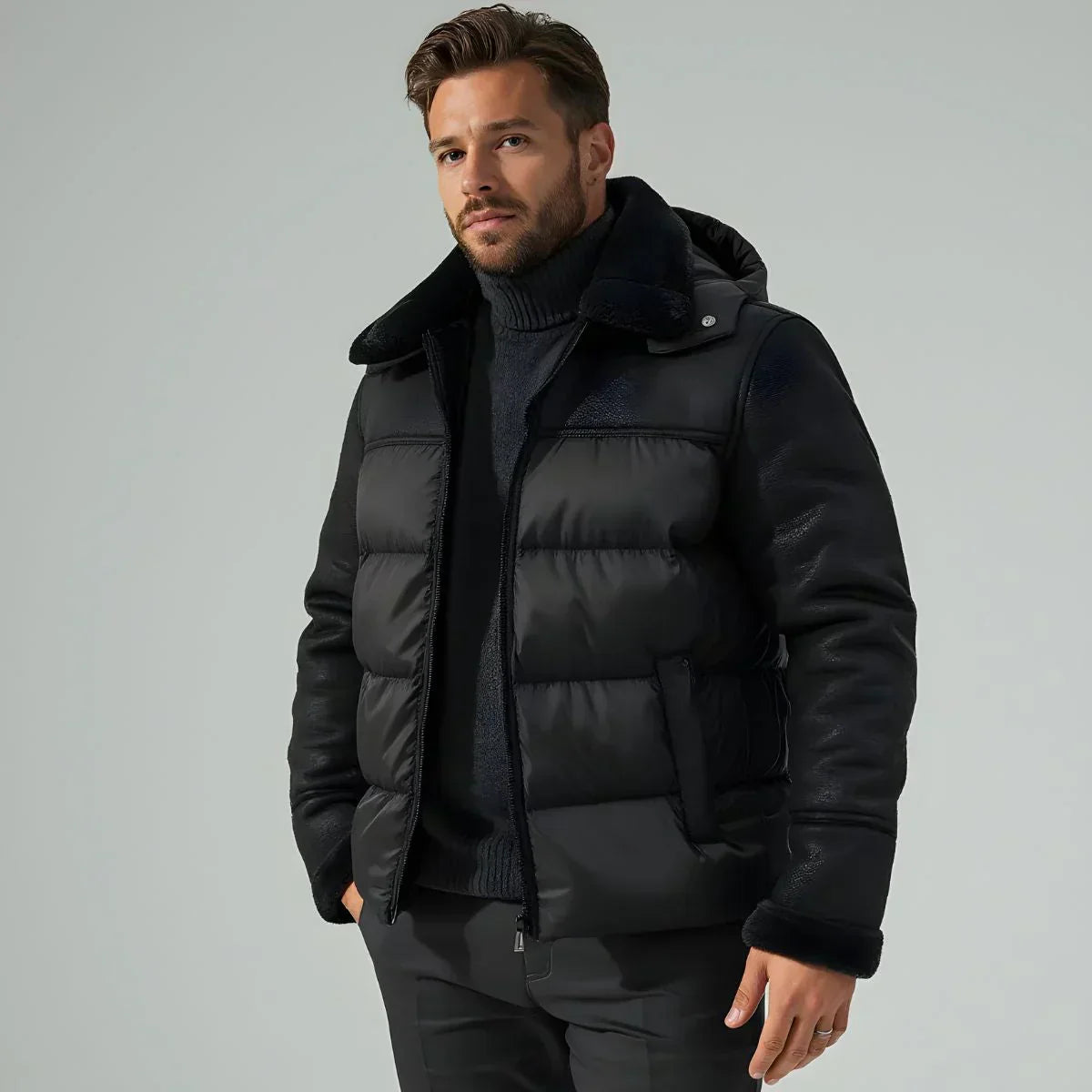 Christoph® | Premium Puffer Leren Jas
