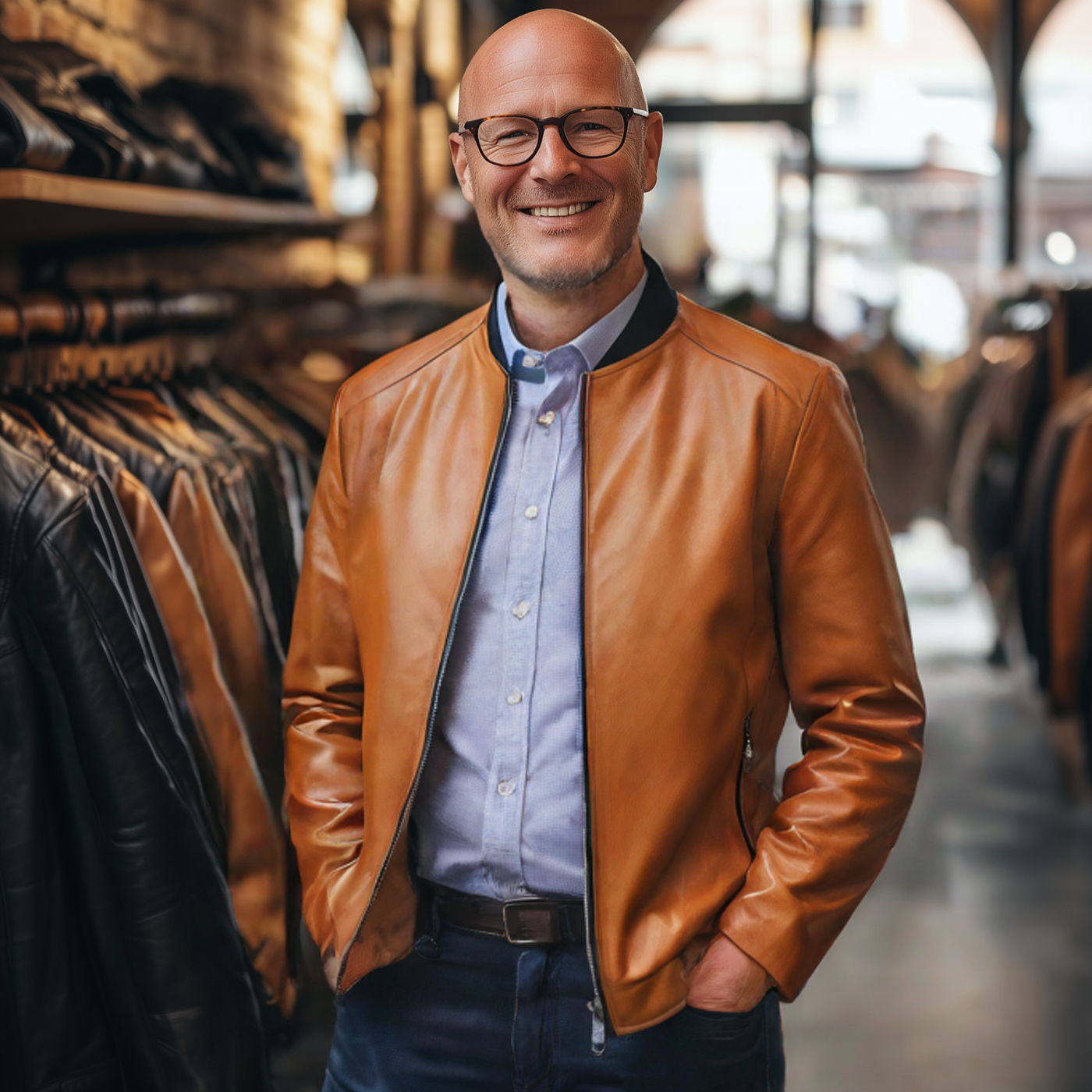 Hermann® | Klassieke Premium Gouden Leren Jas