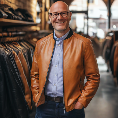 Hermann® | Klassieke Premium Gouden Leren Jas