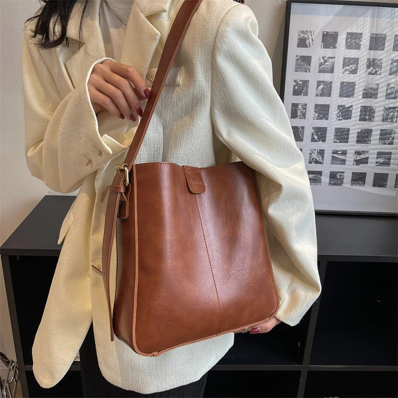 Lieke® | Handgemaakte leren tas set van tassen + clutch (Gratis)