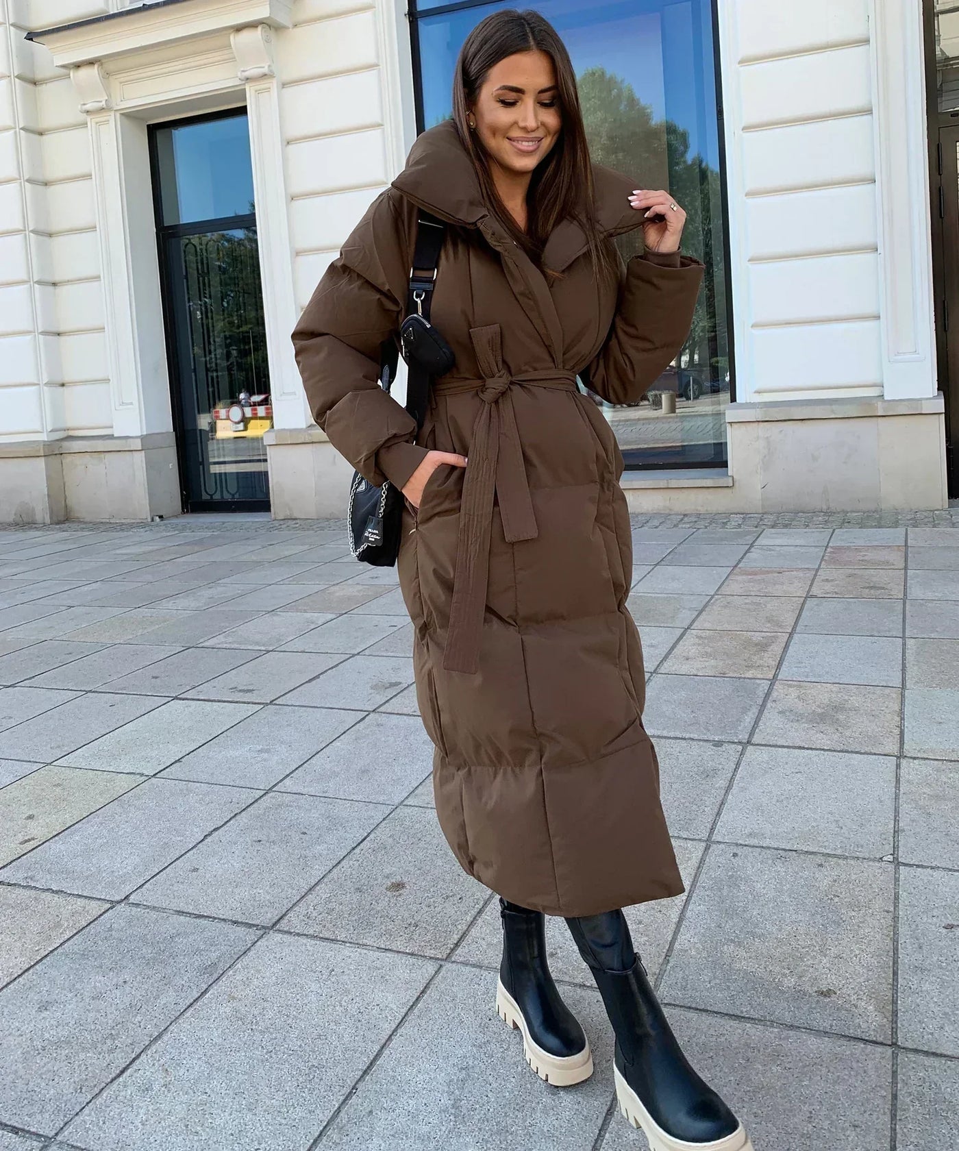 Bianca® | Lange winterjas met riem