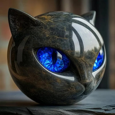 Whispa® | Betoverend zwart kattenkop-sculptuur