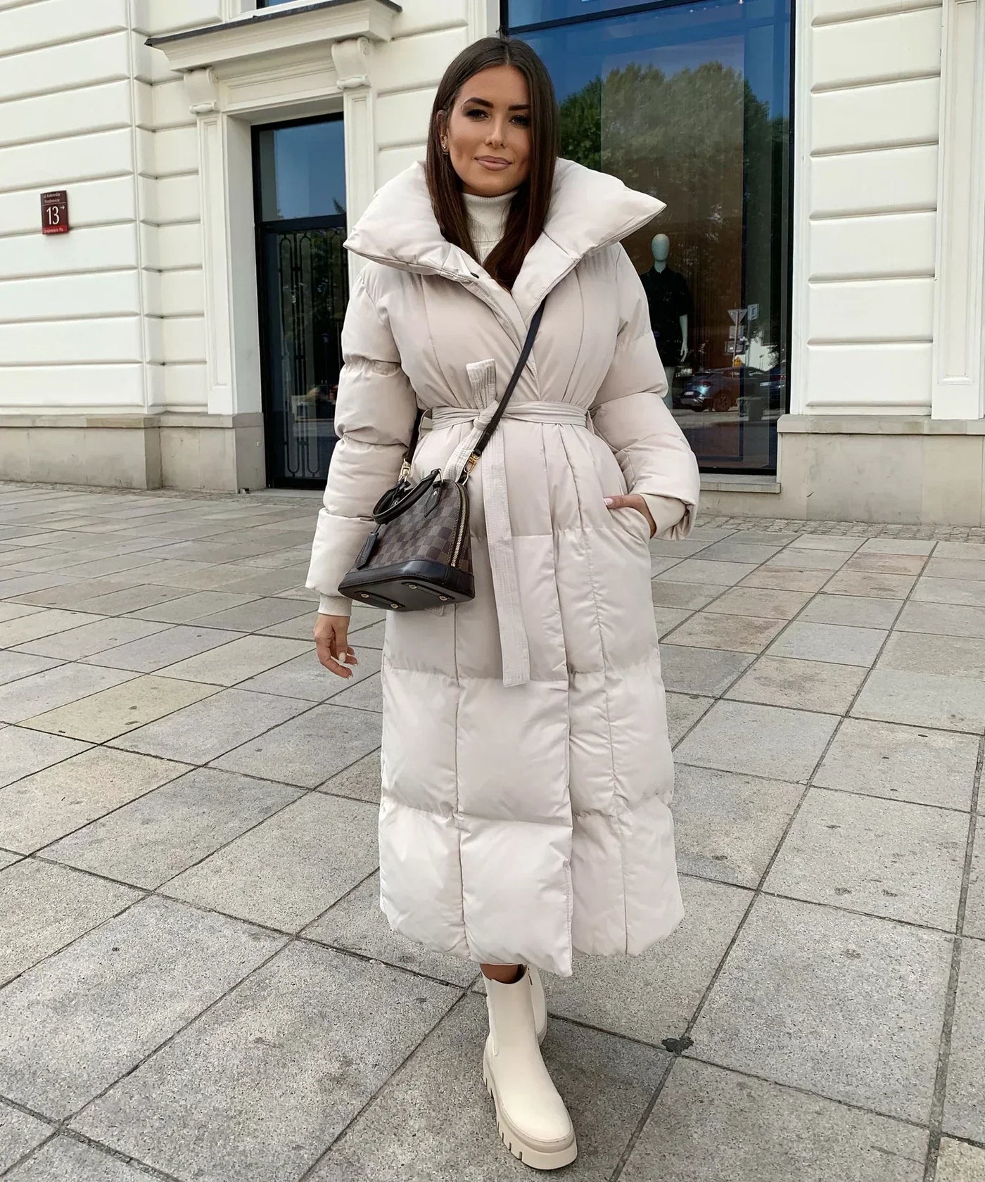 Bianca® | Lange winterjas met riem