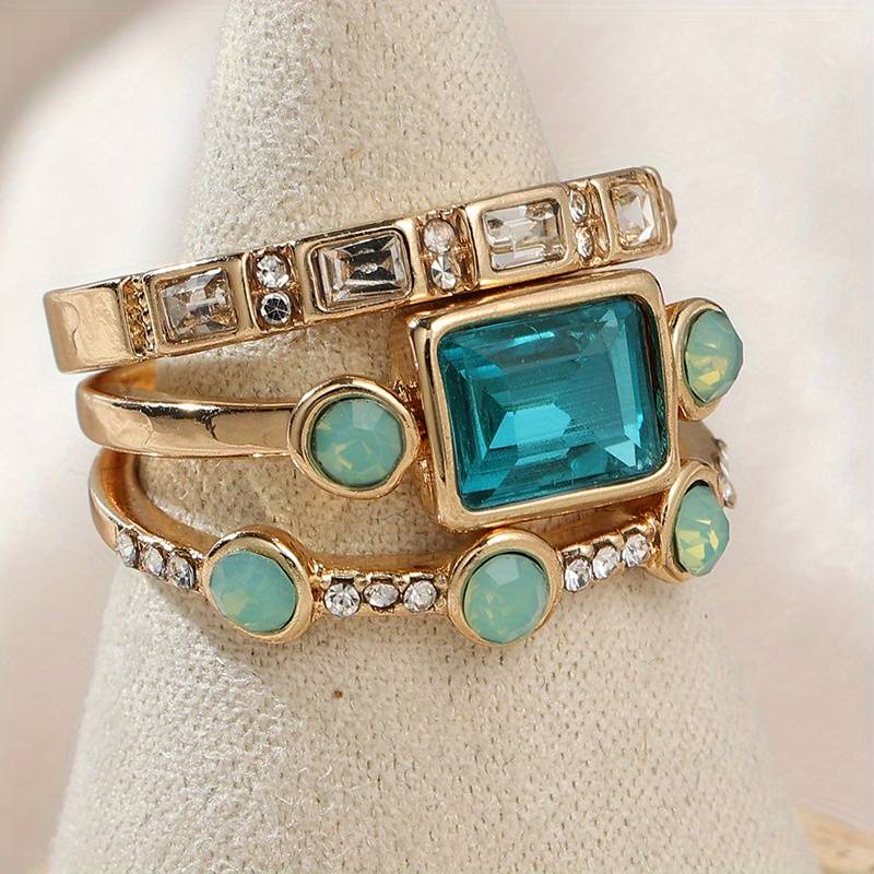 Thalassa® | Ring-Set met blauwe zirkon
