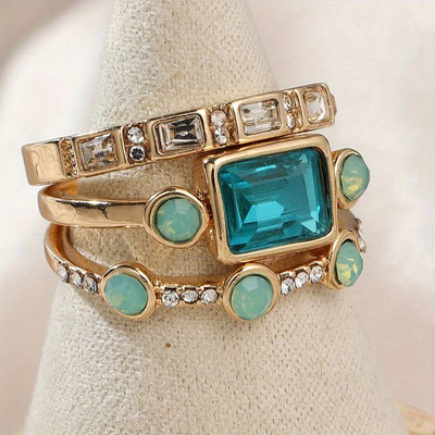 Thalassa® | Ring-Set met blauwe zirkon