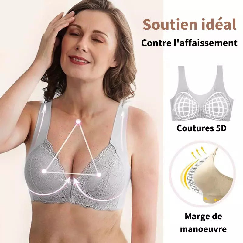 (PACK VAN 3) Draadloze Push-up Beha met Voorkant Sluiting