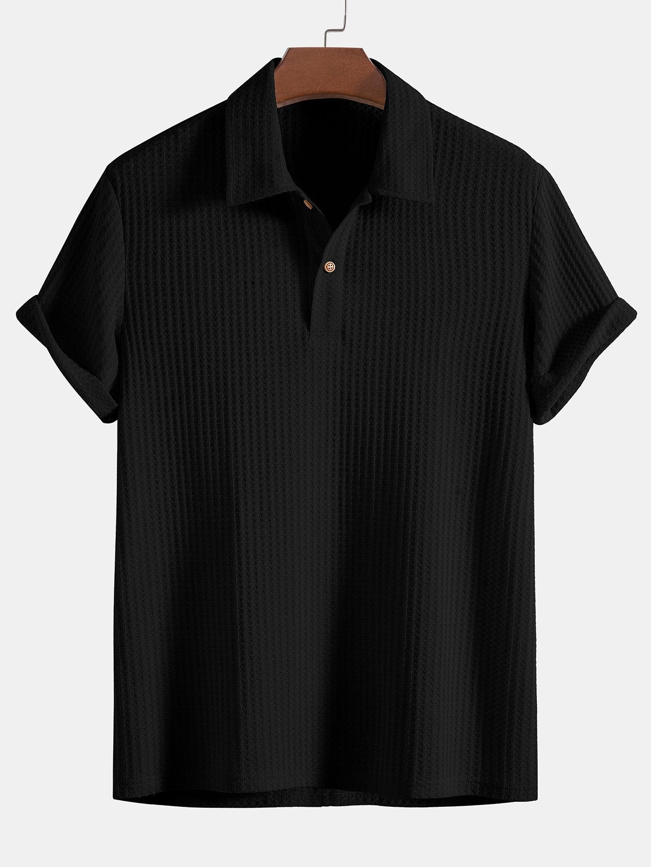 Geverfde waffle polo