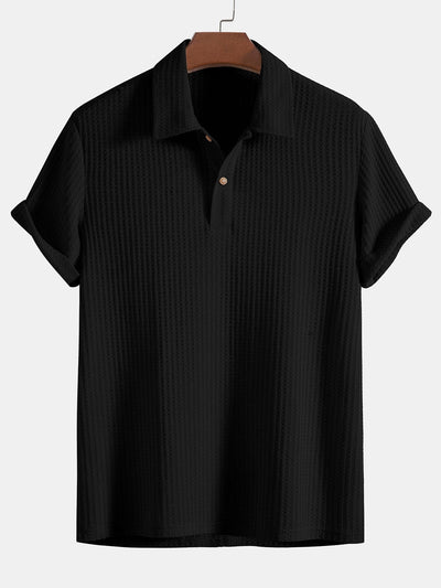 Geverfde waffle polo