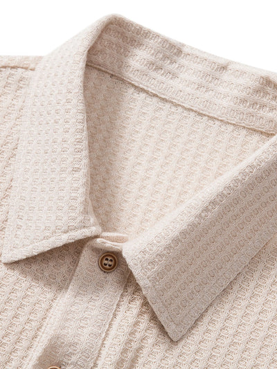 Geverfde waffle polo