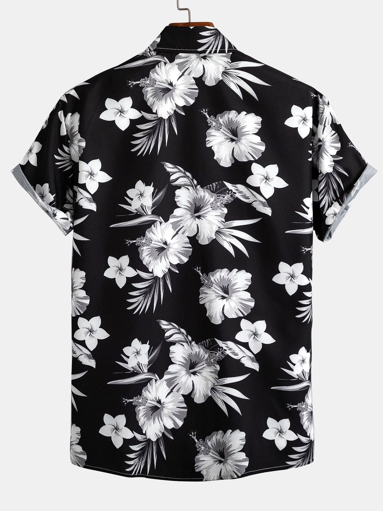 Tropische bloemenprint knoopshirt en zwemshorts