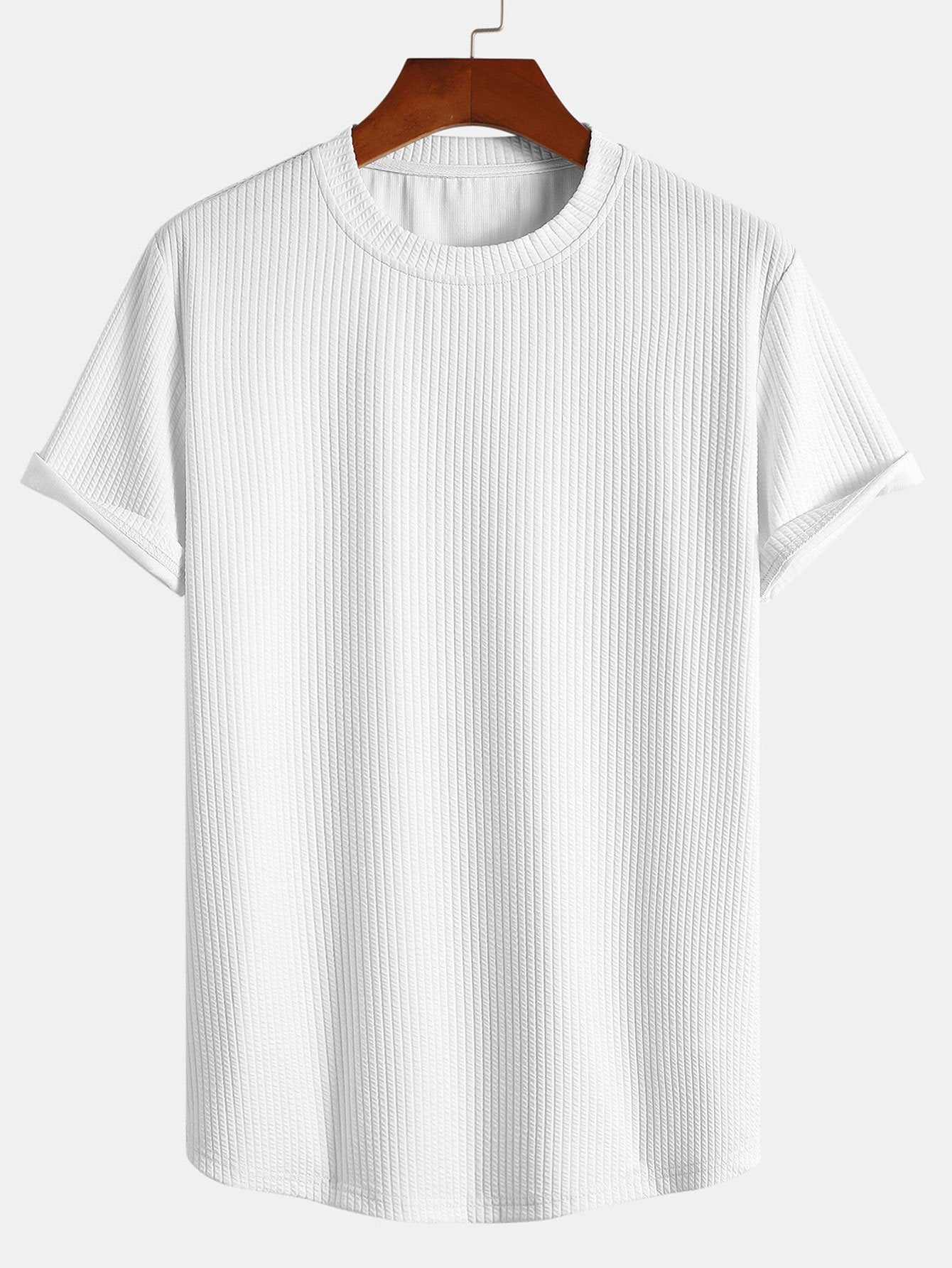T-shirt met spierribbel