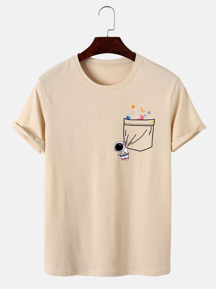Astronauten T-shirt met zakdruk