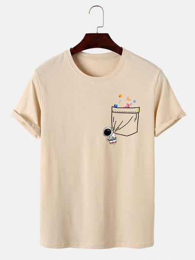 Astronauten T-shirt met zakdruk