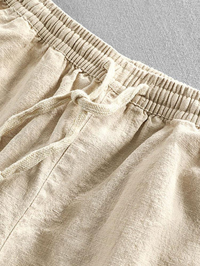 Linnen-katoen shorts met koord