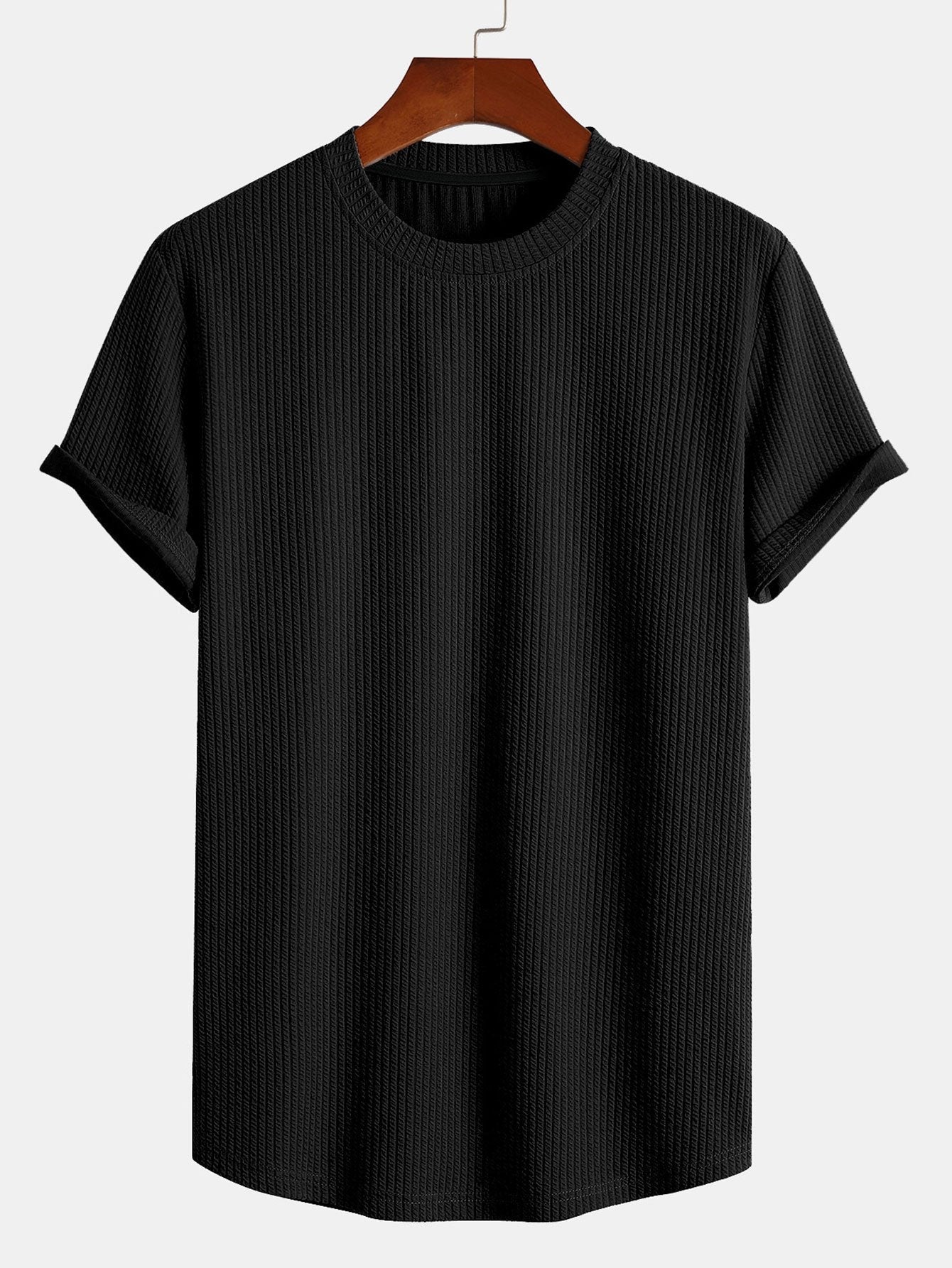 T-shirt met spierribbel