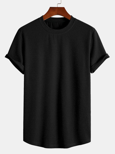 T-shirt met spierribbel