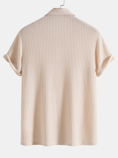 Geverfde waffle polo