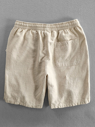 Linnen-katoen shorts met koord