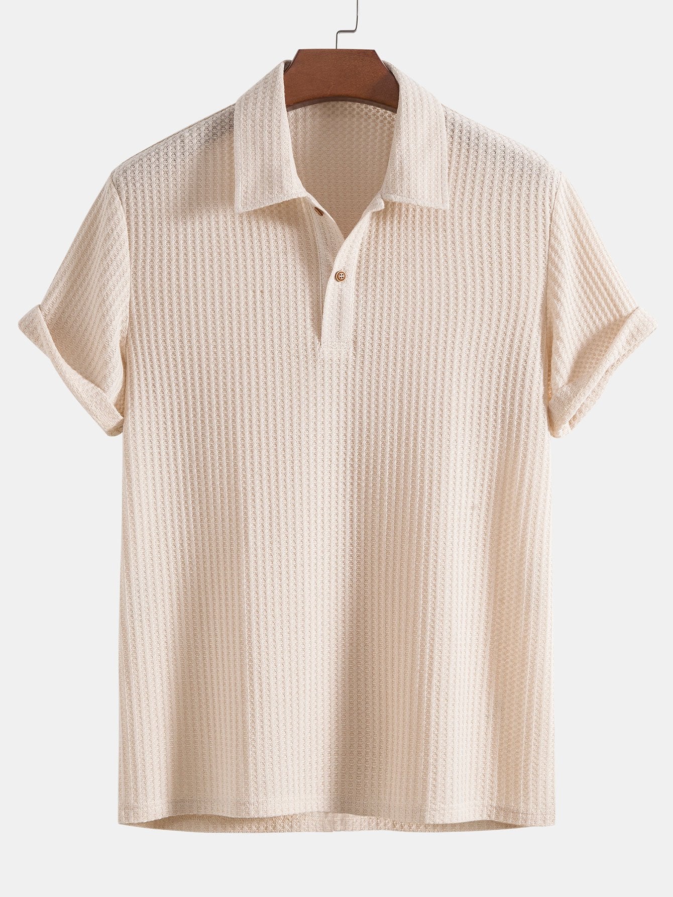 Geverfde waffle polo