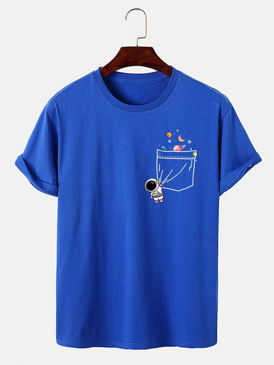 Astronauten T-shirt met zakdruk
