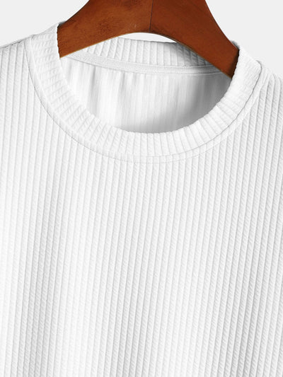 T-shirt met spierribbel