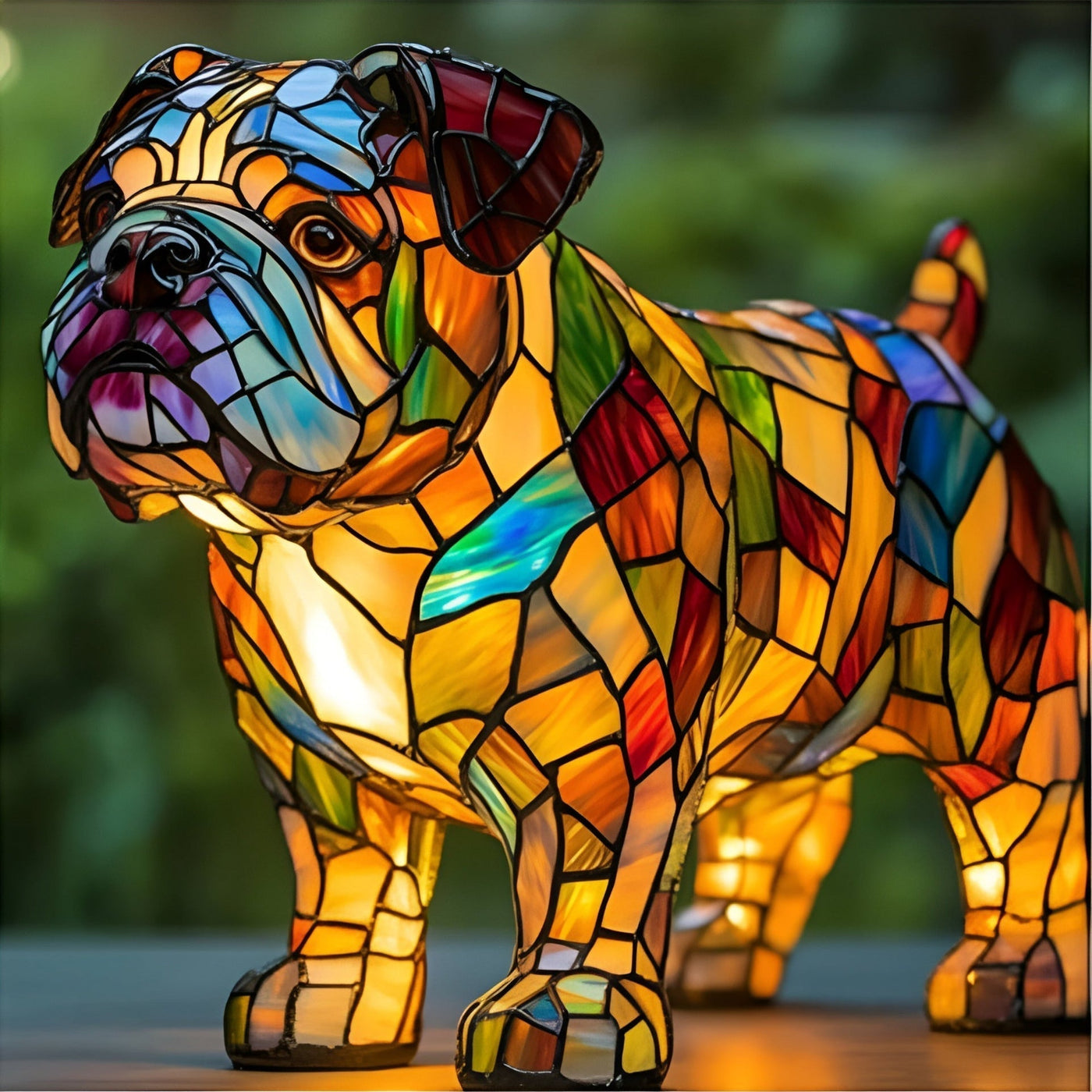 Vinzenz® | Magische Hondenlamp van gekleurd glas