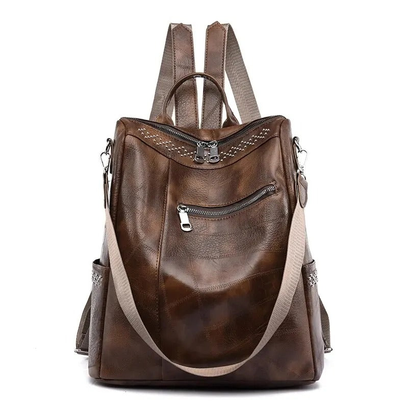 Martina | Vintage-Handgemaakte Leren Rugzak