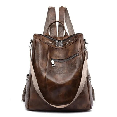 Martina | Vintage-Handgemaakte Leren Rugzak